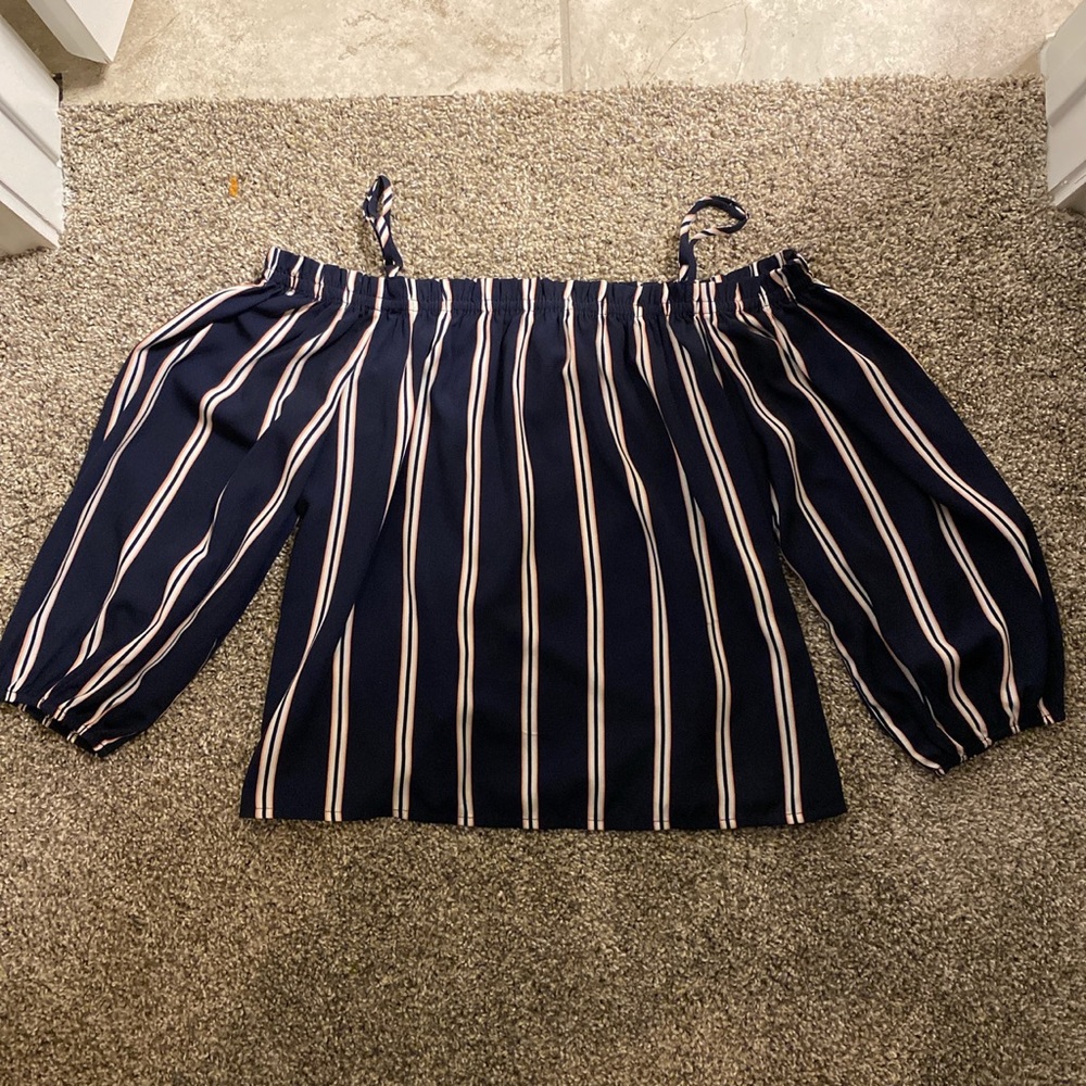 Blue off the shoulder top